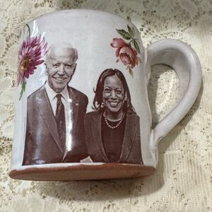Kamala Harris (& Joe Biden) floral mug by Rothshank
